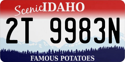 ID license plate 2T9983N