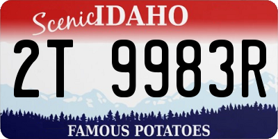 ID license plate 2T9983R