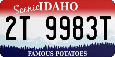 ID license plate 2T9983T