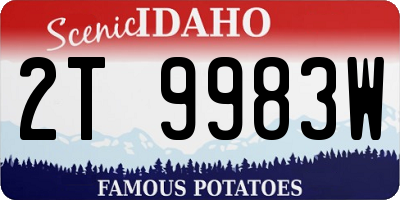 ID license plate 2T9983W