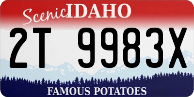 ID license plate 2T9983X