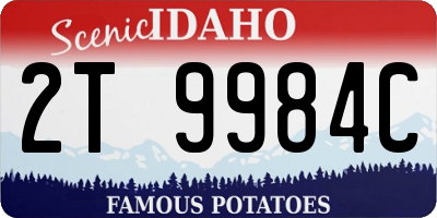 ID license plate 2T9984C