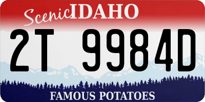 ID license plate 2T9984D