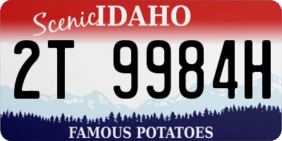 ID license plate 2T9984H