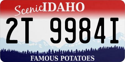 ID license plate 2T9984I