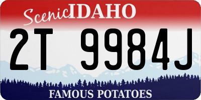 ID license plate 2T9984J