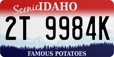 ID license plate 2T9984K