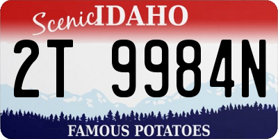 ID license plate 2T9984N