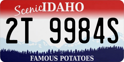 ID license plate 2T9984S