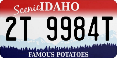 ID license plate 2T9984T