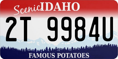 ID license plate 2T9984U