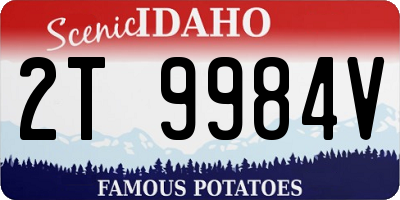 ID license plate 2T9984V