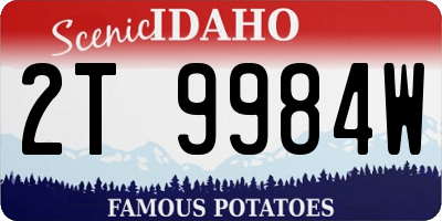 ID license plate 2T9984W