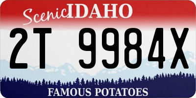 ID license plate 2T9984X