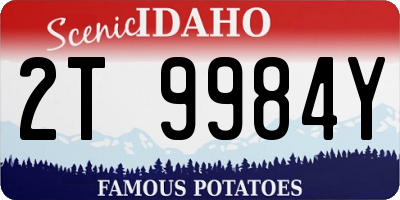 ID license plate 2T9984Y