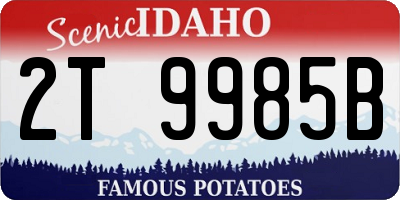 ID license plate 2T9985B