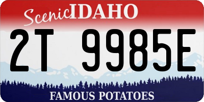 ID license plate 2T9985E