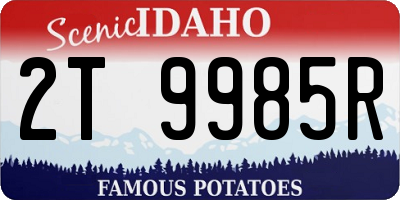 ID license plate 2T9985R