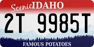 ID license plate 2T9985T