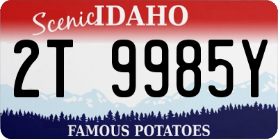 ID license plate 2T9985Y