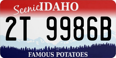 ID license plate 2T9986B