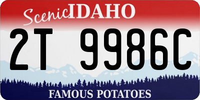 ID license plate 2T9986C