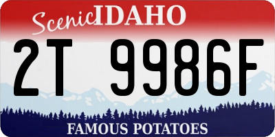 ID license plate 2T9986F