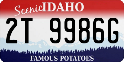 ID license plate 2T9986G