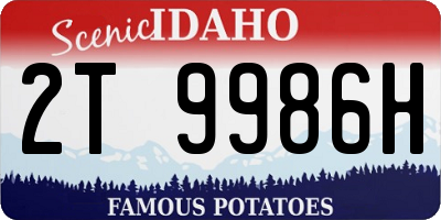 ID license plate 2T9986H