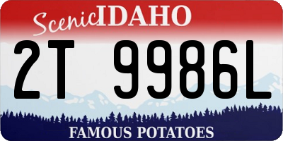 ID license plate 2T9986L