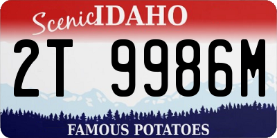 ID license plate 2T9986M