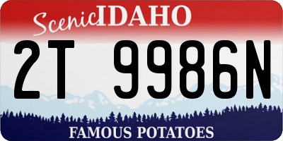 ID license plate 2T9986N