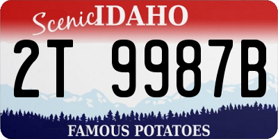 ID license plate 2T9987B