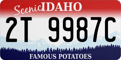 ID license plate 2T9987C