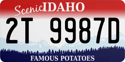 ID license plate 2T9987D