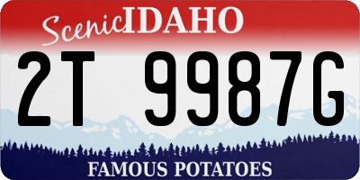 ID license plate 2T9987G