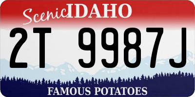 ID license plate 2T9987J