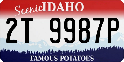 ID license plate 2T9987P