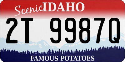 ID license plate 2T9987Q