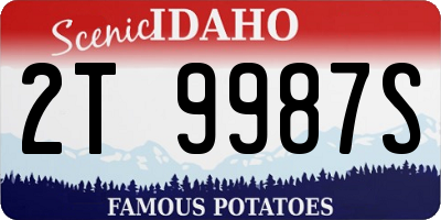 ID license plate 2T9987S