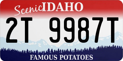 ID license plate 2T9987T