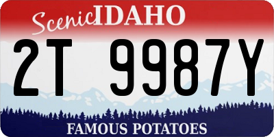 ID license plate 2T9987Y