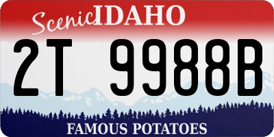 ID license plate 2T9988B