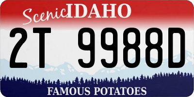 ID license plate 2T9988D