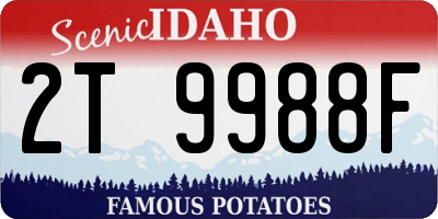 ID license plate 2T9988F