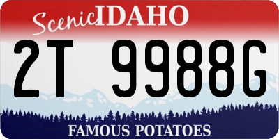 ID license plate 2T9988G