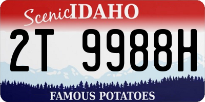 ID license plate 2T9988H