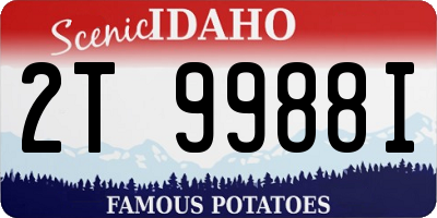 ID license plate 2T9988I