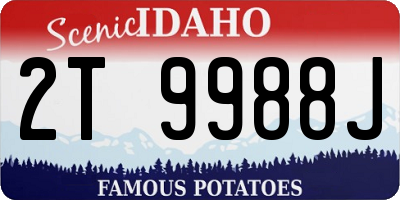 ID license plate 2T9988J