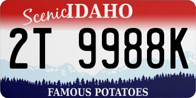 ID license plate 2T9988K